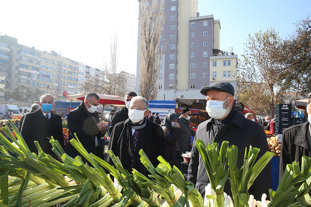 10.12.2020 - Başkan Memduh Büyükkılıç Başkan Ahmet Çolakbayraktar Sahabiye Pazar Yerini İnceledi