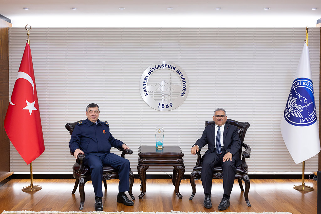 12.04.2019 - 2. Hava İkmal Bakım Merkezi ve Garnizon Komutanı Hv. Pilot Tuğ.  Ercan Teke Başkan Büyükkılıç'a Hayırlı Olsun  Ziyaretinde Bulundu