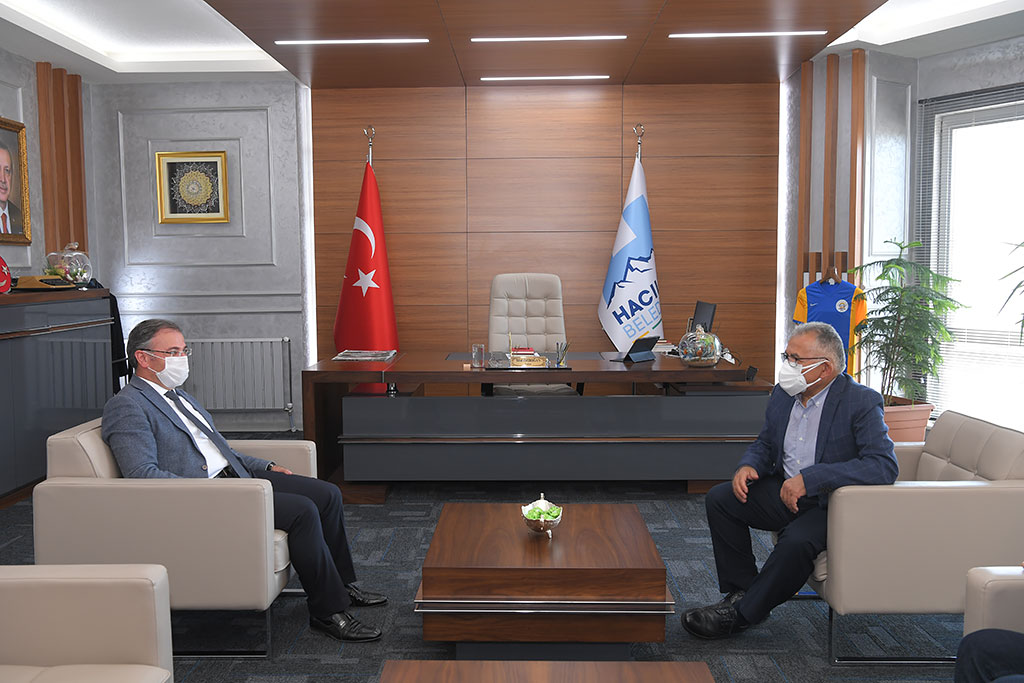 18.05.2021 - Başkan Memduh Büyükkılıç Hacılar Belediye Başkanı Bilal Özdoğan'ı Ziyaret Etti