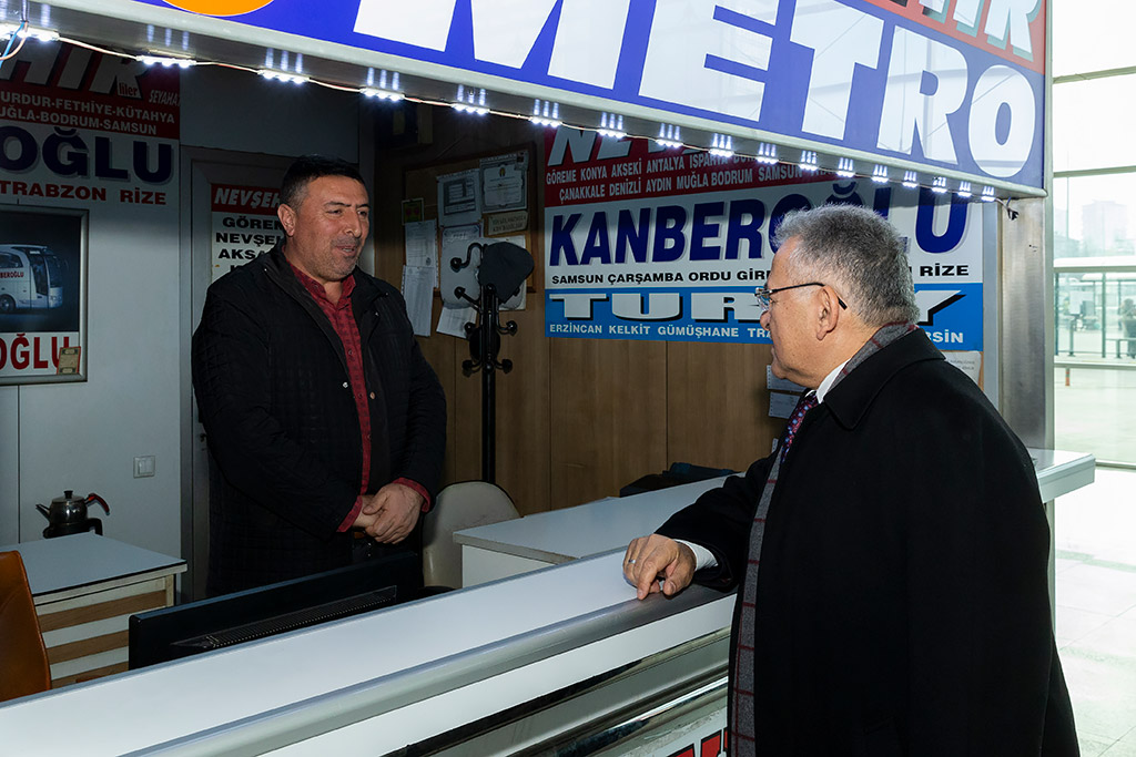 31.12.2019 - Başkan Memduh Büyükkılıç  Şehir Terminalinde İncelemelerde Bulundu